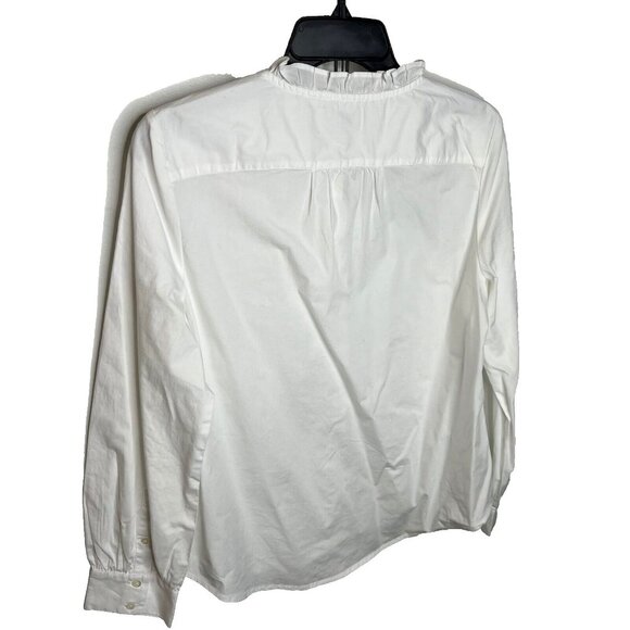 J.Crew Ruffle Petite Placket Button Up Top White Size PL BT947 - Picture 6 of 6